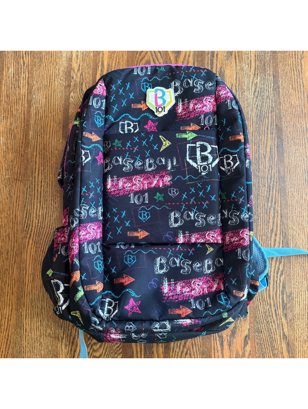 Baseball Lifestyle 101 Chalkboard Backpack BL101 Black Colorful Multi School